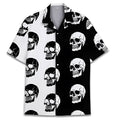 Men's Cuban collar summer shirt in polyester fabric with digital printing pattern, short sleeves