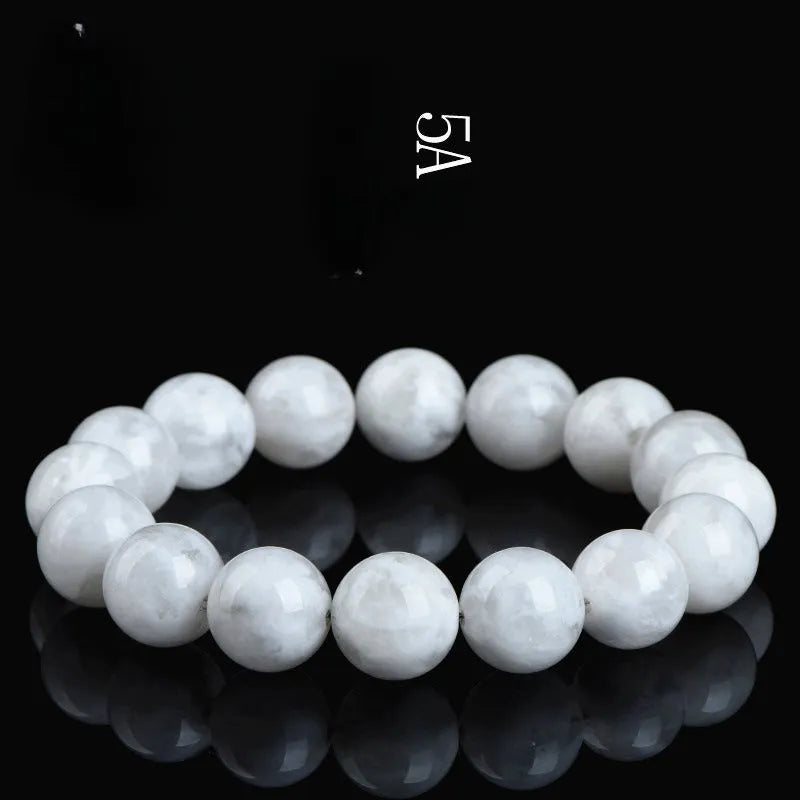 Women's crystal bracelet with round blizzard snowflake beads and geometric Ruyi Xiangyun design.