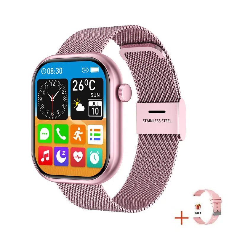 G20 smart watch bracelet with large TFT screen, multiple strap colours including black steel silicone