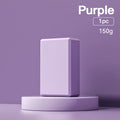 High-density EVA yoga block with textured ridges in solid colour