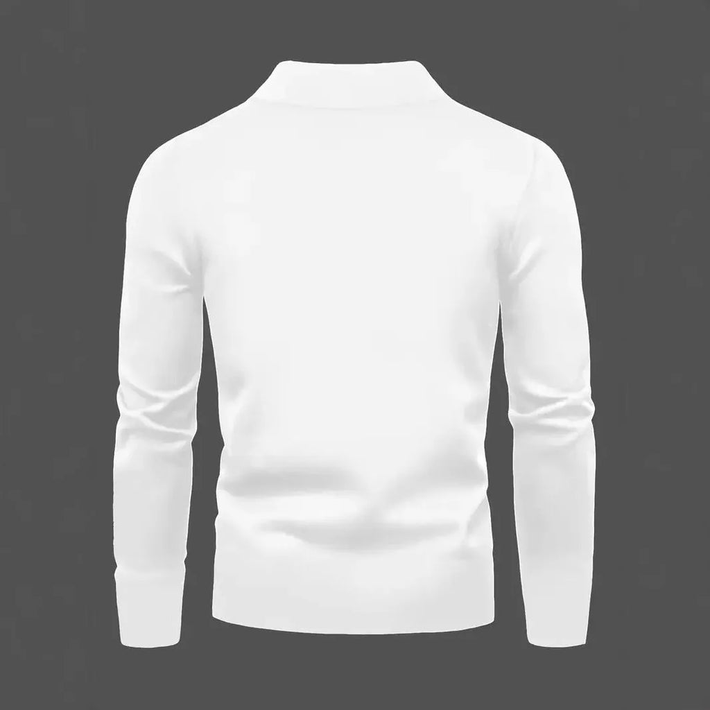 Casual crown print high neck long sleeve pullover top in white for youth, slim fit polyester blend
