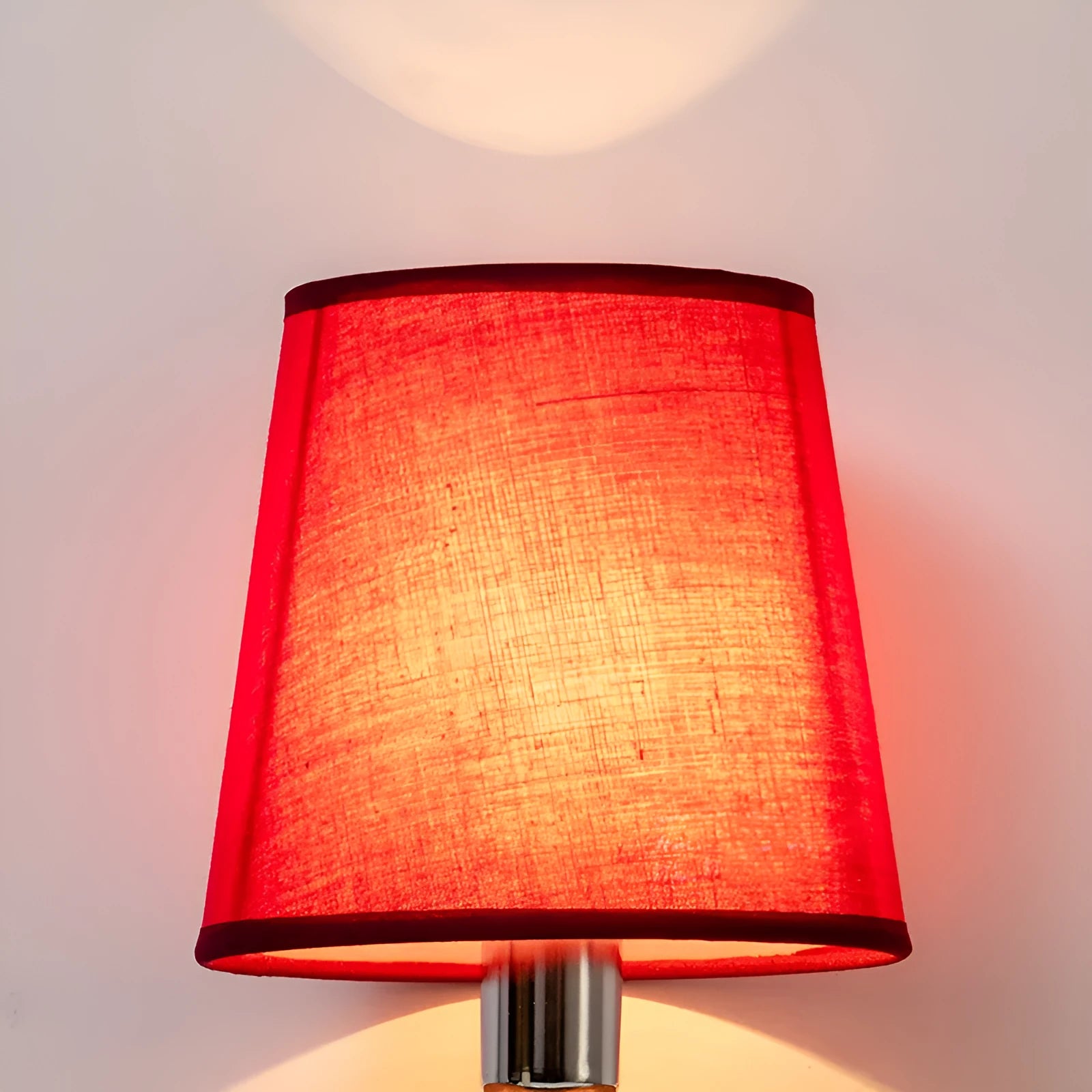 Modern minimalist fabric lampshade with horizontal paste design in a choice of colours.