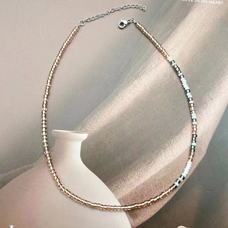 Moss password beads bracelet double-layer stainless steel crystal string beads geometric square pattern