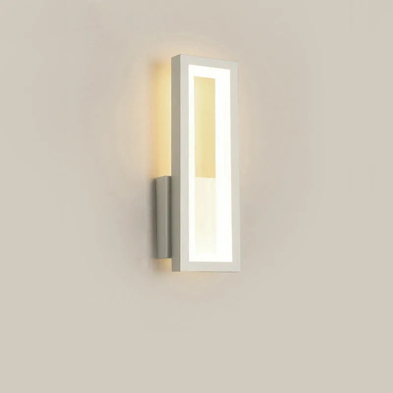 Modern corridor wall light in black finish with PVC lampshade and wall mounting