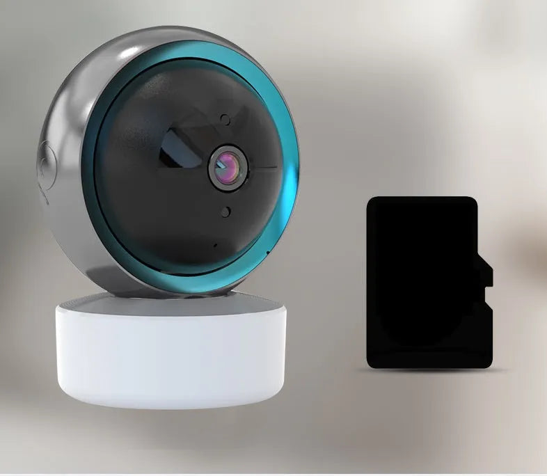 Indoor 360-degree Wi-Fi security camera with night vision and HD resolution
