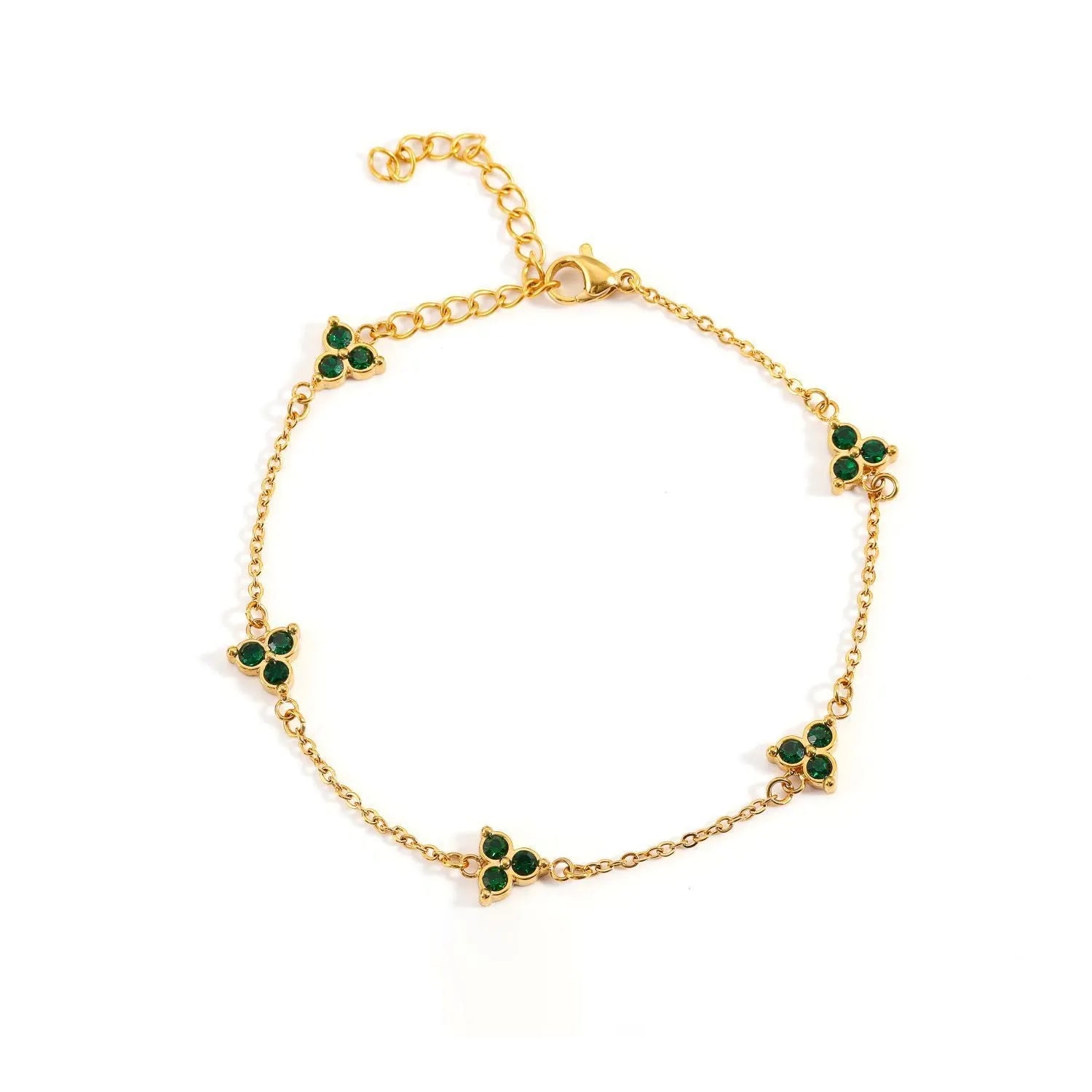 Women's stainless steel bracelet with three geometric diamond designs in various colour options
