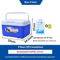 Blue aluminium foil insulated portable cooler box with EPS insulation