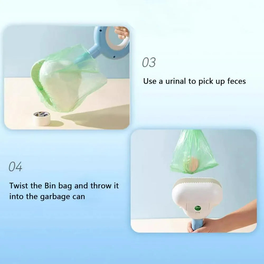 Blue dog pooper scooper with cloud shape jaw design for outdoor pet waste cleanup