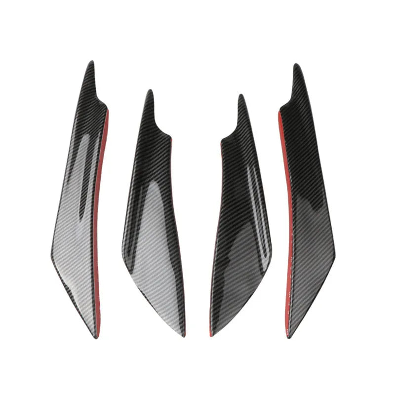 Set of four carbon fibre pattern bumper blades for automotive bumper modification
