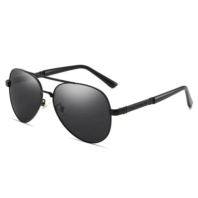 Men's metal frame polarised sunglasses in gold, black, or silver with decorative dragon and phoenix details.