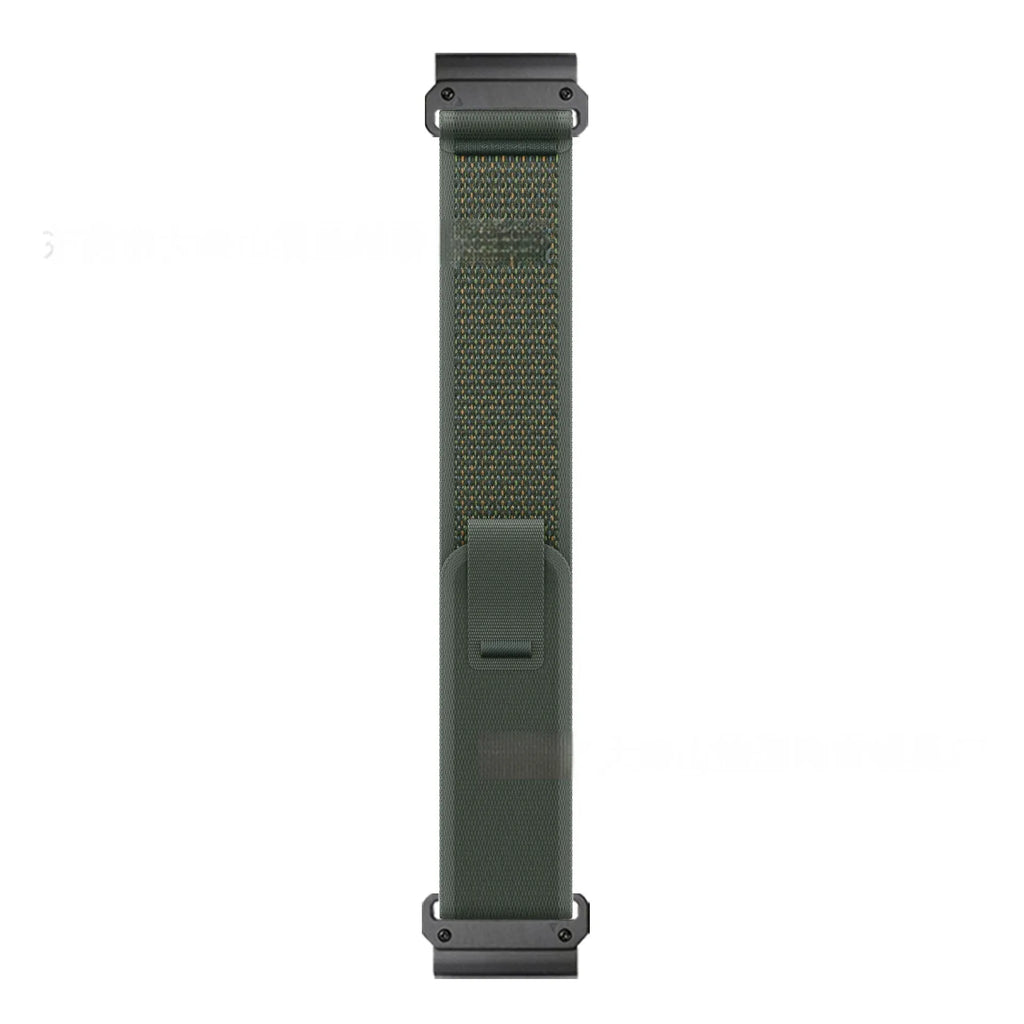 High Shan Ye quick-release nylon loop watch strap in black and grey colour option 22mm width