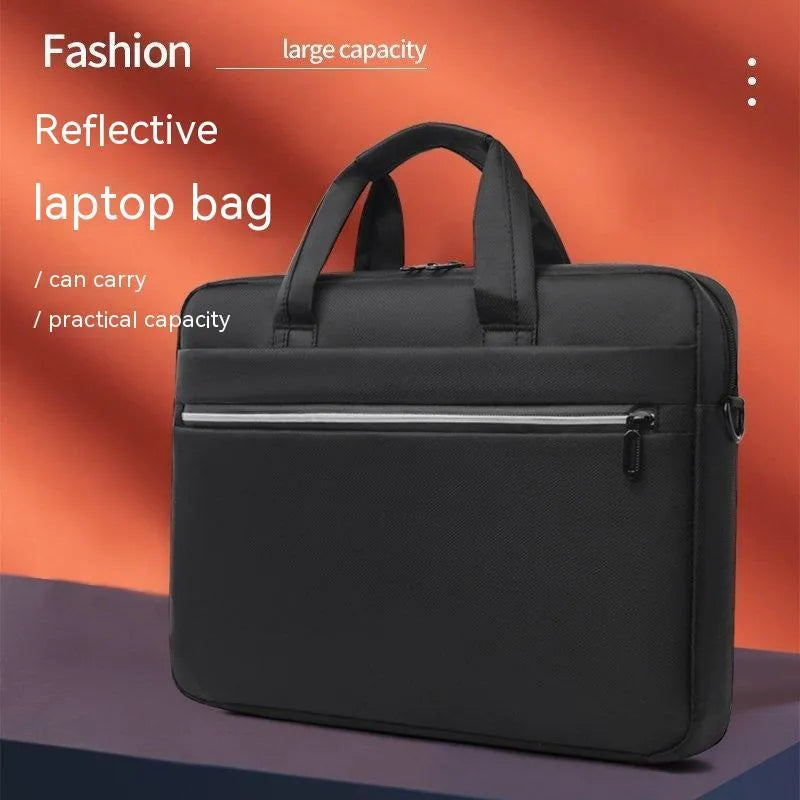 Simple fashion Oxford cloth business computer bag in black for 15 inch laptop with shoulder strap