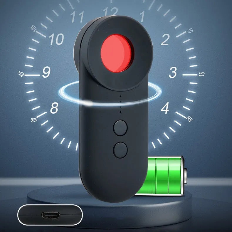 Black GPS signal detector with Micro USB port measuring 93.8mm long for anti-theft surveillance