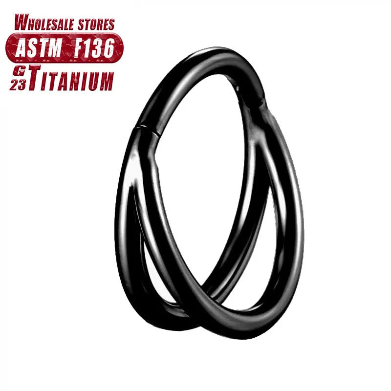 Titanium alloy nose ring body jewellery showing colour options and size variations
