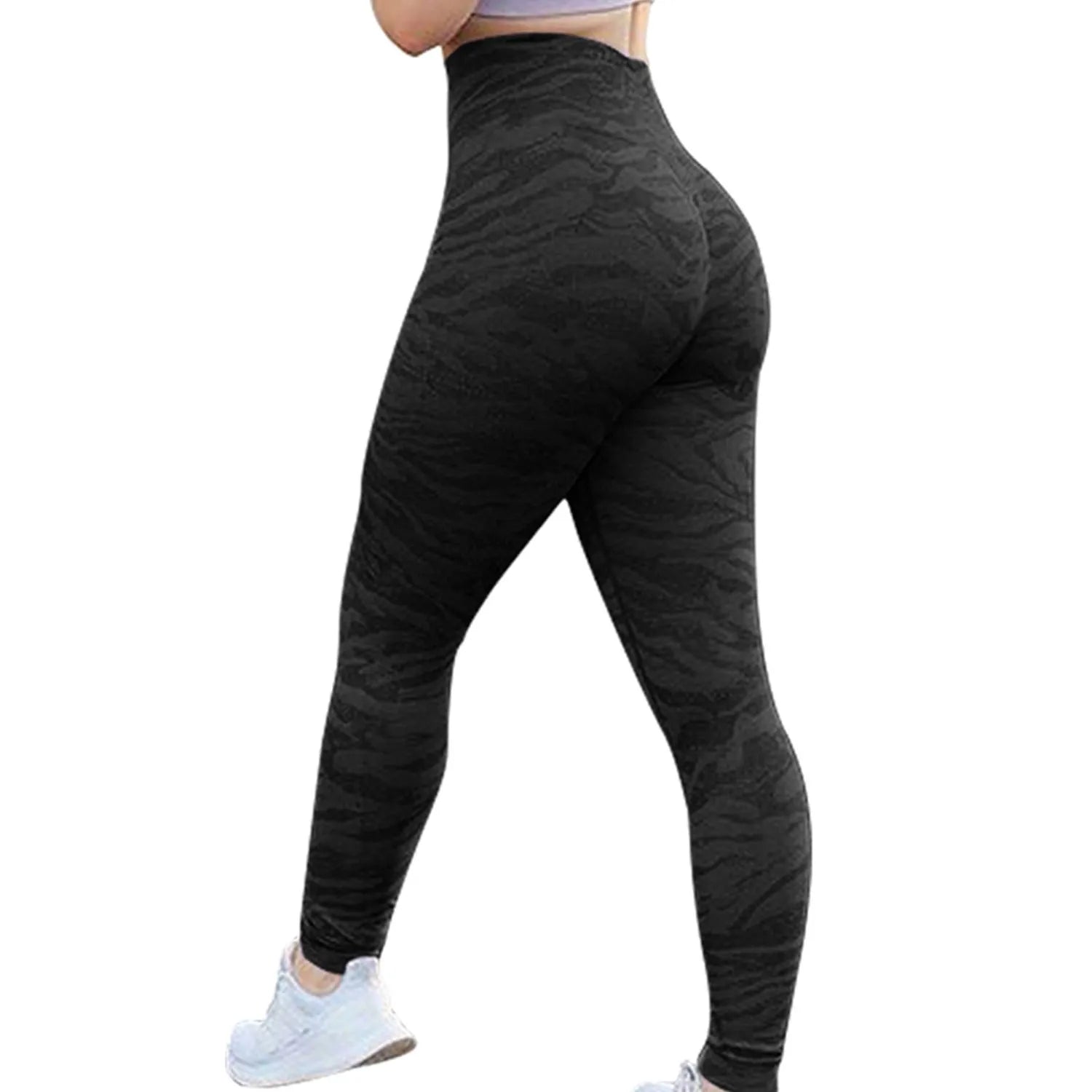 Women's push-up booty leggings in animal print patterns for gym and yoga workouts