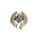 Adjustable angel wings ring with geometric design and open mouth construction