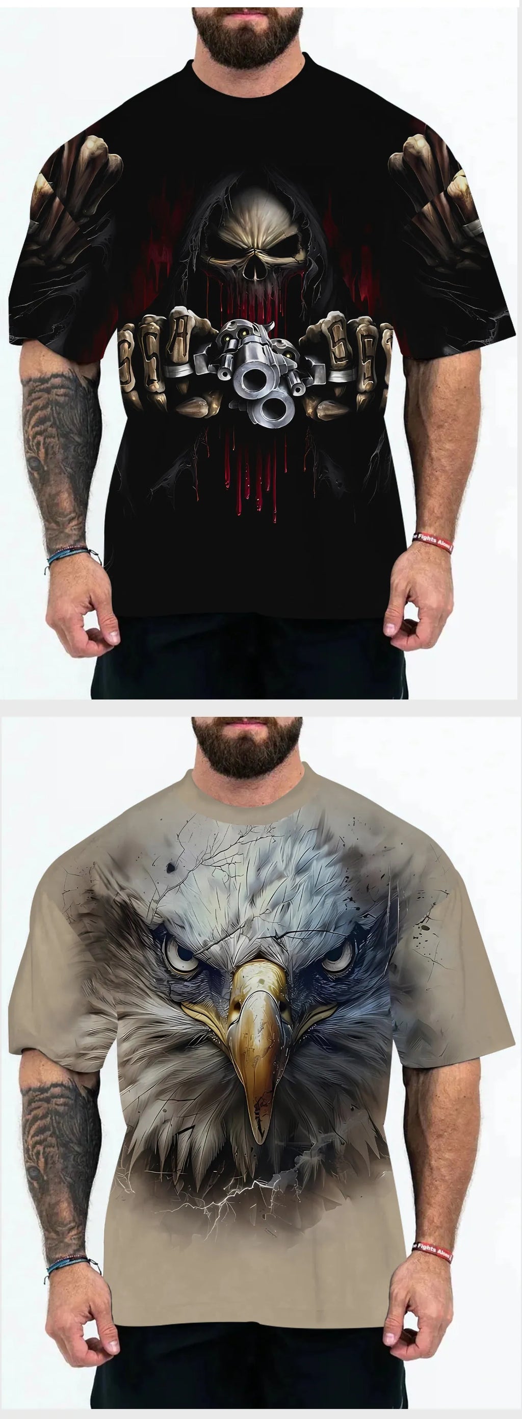 Men's loose fit printed t-shirt with short sleeves and casual design