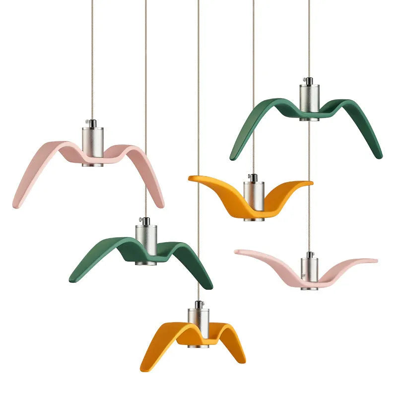 Nordic postmodern LED chandelier ceiling light with macaron colour options for restaurants and homes