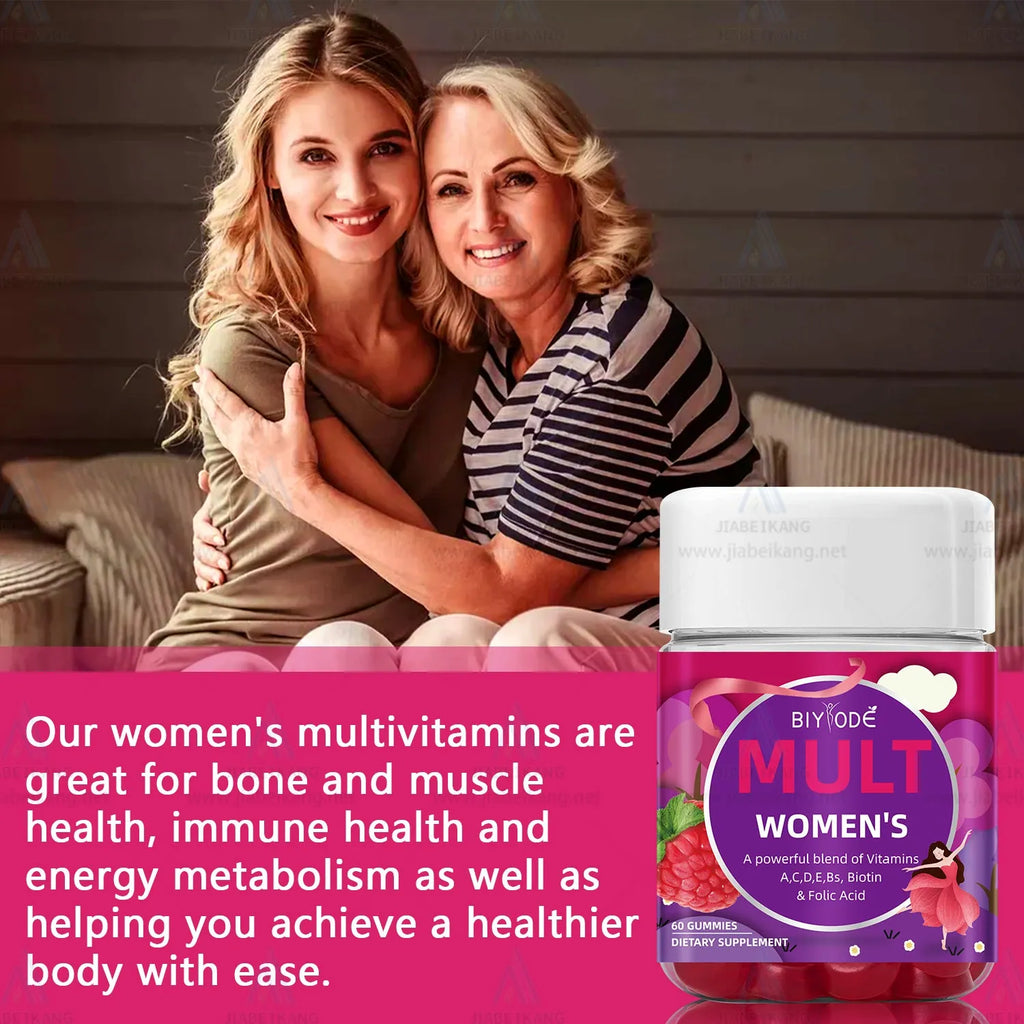Biyode Women Multi Vitamin Supplement Gummies bottle with original flavour, 60 count