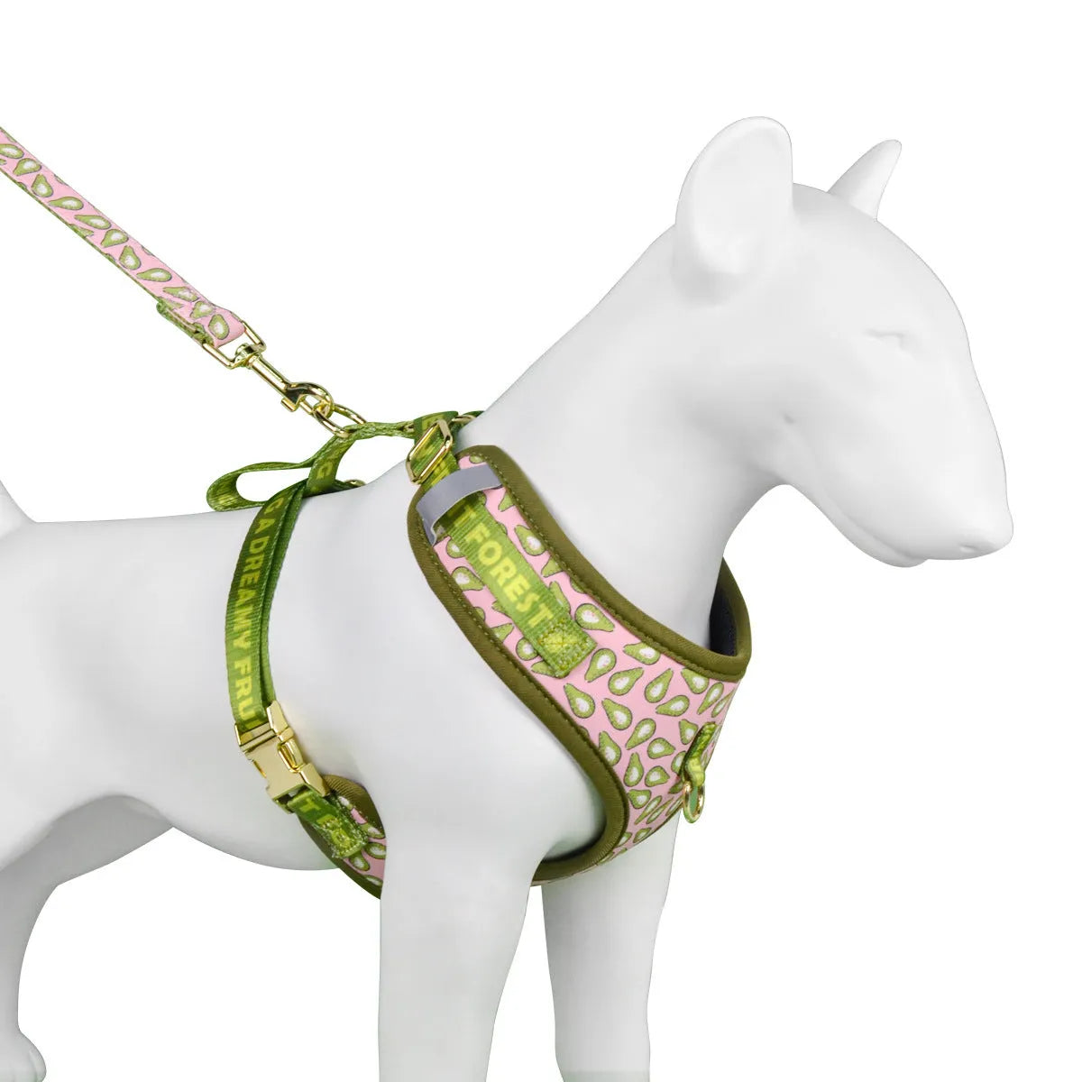 Polyester dog harness in blue ice cream colour pattern for medium large dogs