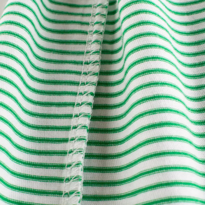 Striped baby boys summer short sleeve cotton bodysuit in rust red and white