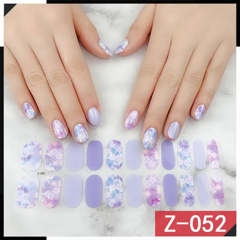 Korean nail stickers set showing cartoon, strawberry, flower, and embossed design nail art decorations