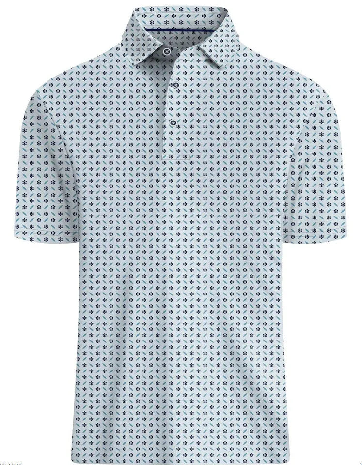 Men's grey short sleeve T-shirt with 3D graphic print and silver zipper decoration on the chest.