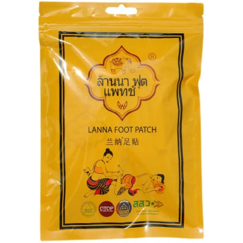Pack of 10 relieving fatigue foot patches for nourishing foot care