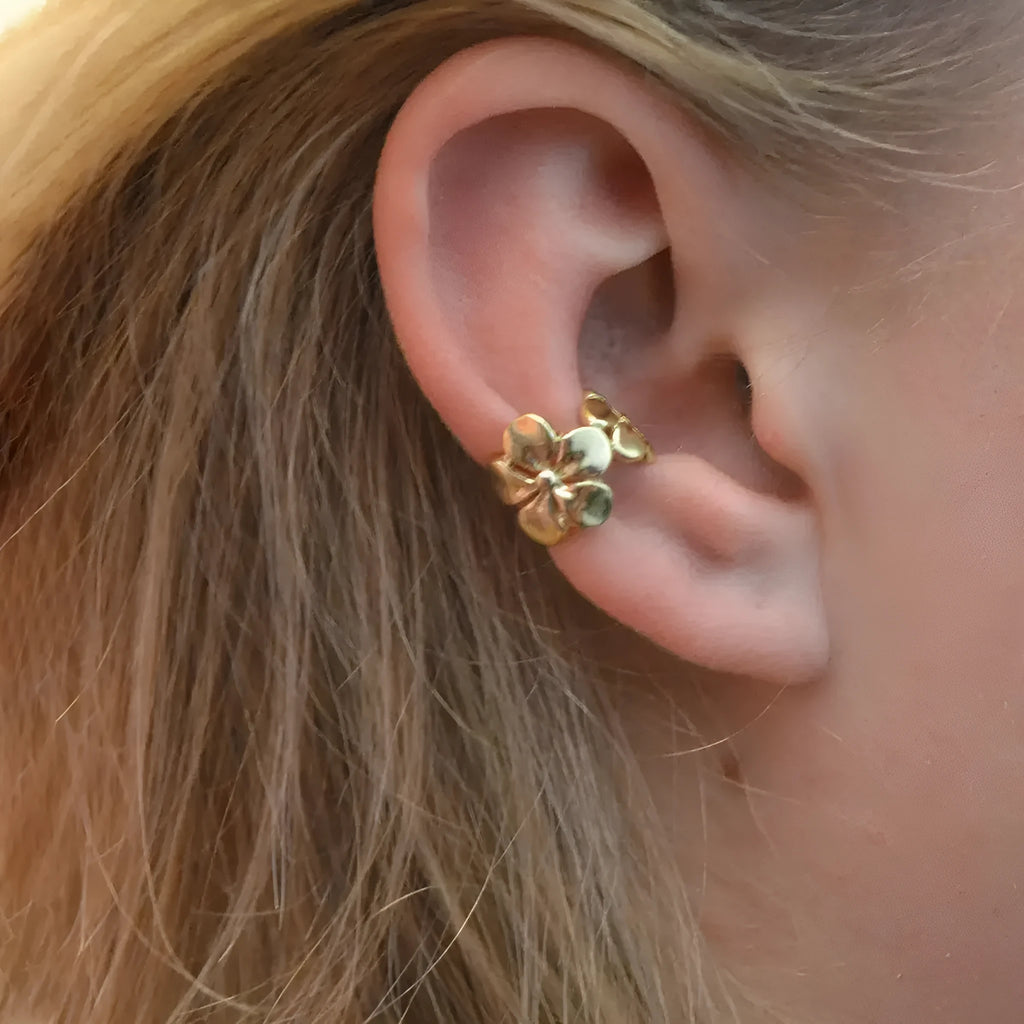 Gold electroplated beach starfish scallop conch eardrops earrings for women
