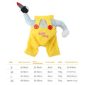 Yellow knife assassin costume for cat showing B02405 colour design and polyester construction
