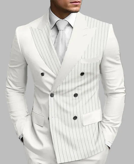 New men's printed posterior median split suit jacket in British style with colour matching pattern and black buttons