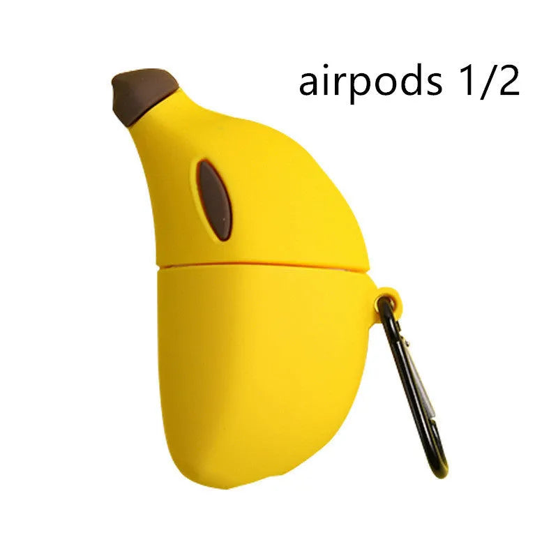 Yellow banana design silicone protective case for AirPods Pro wireless headphones