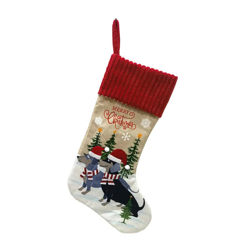 Cloth Christmas tree pendant ornament with pastoral design, measuring 46cm by 28cm.