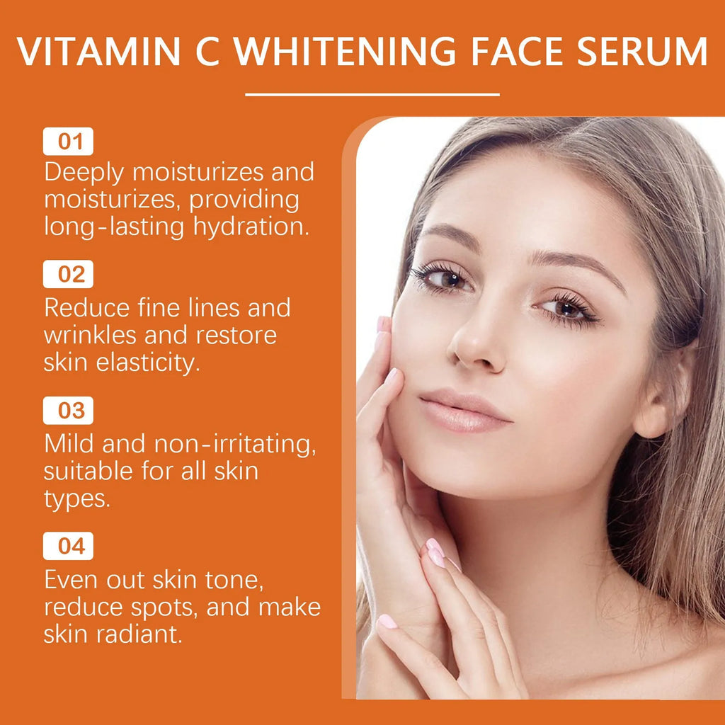 30ml moisturising skin essence with hyaluronic acid vitamin C and vitamin E serum bottle