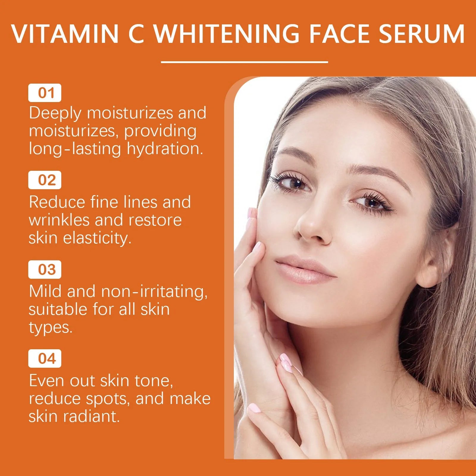 30ml moisturising skin essence with hyaluronic acid vitamin C and vitamin E serum bottle