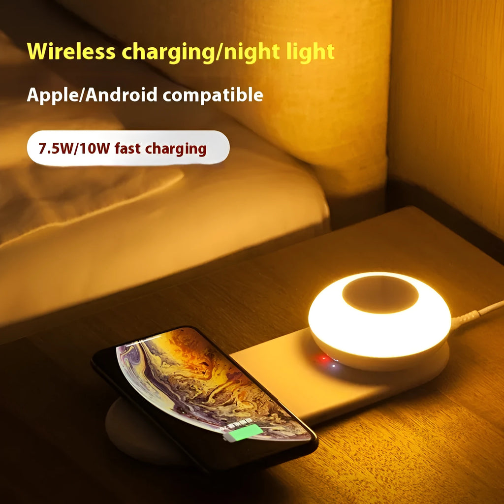 Wireless phone charger LED desk lamp with separated magnetic touch, geometric stereo design, 215x80x44.7mm, European style
