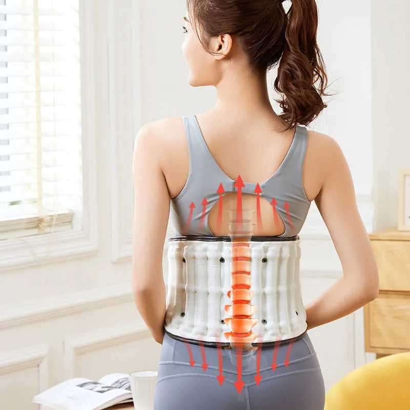 Automatic inflation lumbar disc correction waist supporter in PU material.