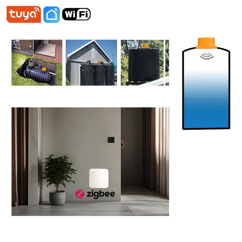 Wireless fluid level monitor sensor for water and oil tanks with remote app control