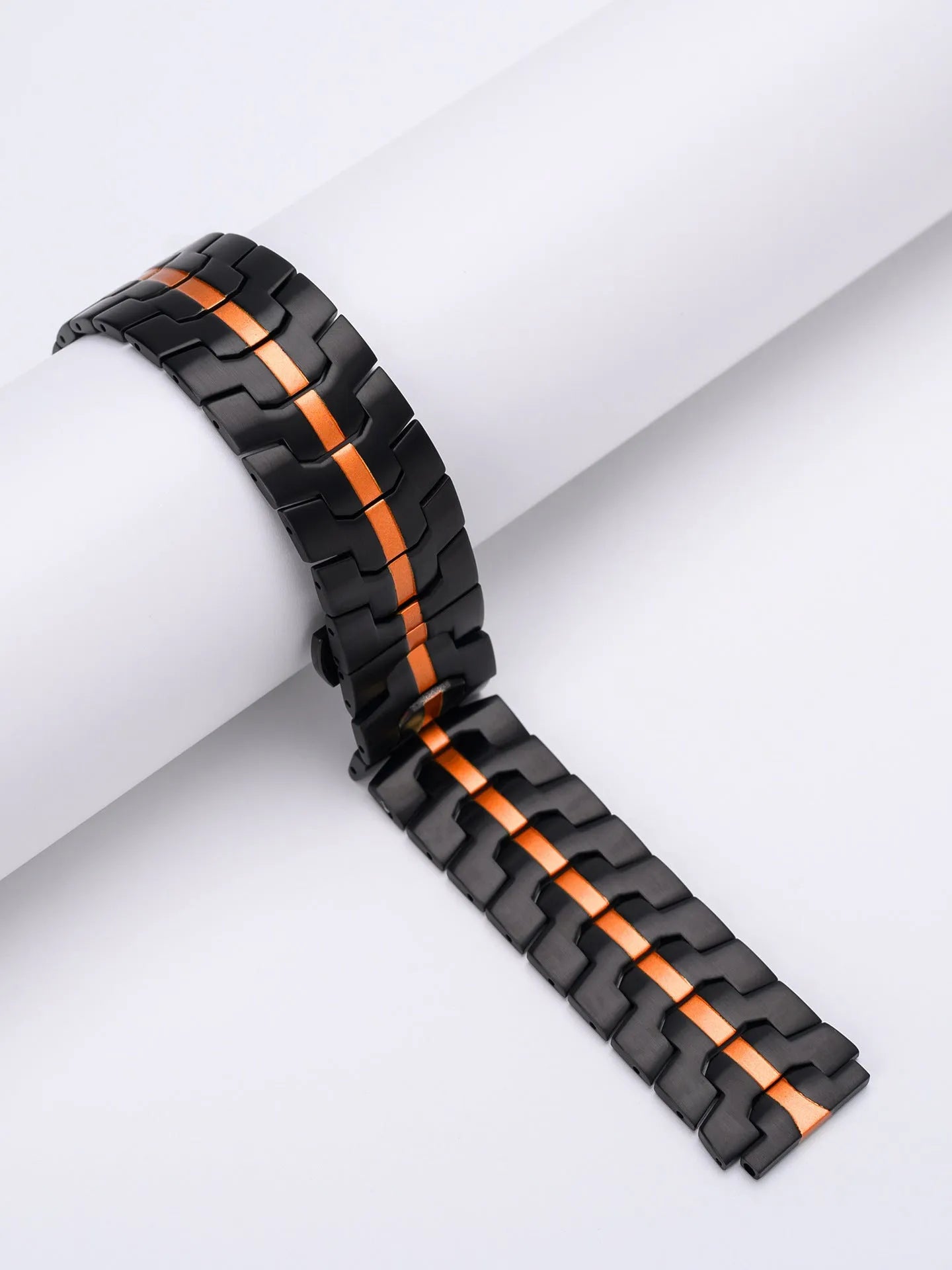 Stainless steel Samsung smartwatch replacement band in multiple metallic colours with universal 20mm and 22mm sizing