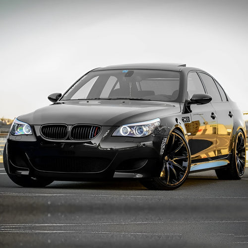 BMW 5-Series E60 E66 carbon fibre pattern front grille pair for 2004-2009 models