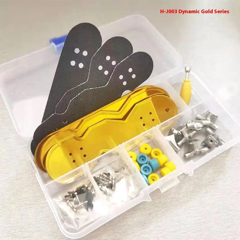 Alloy Finger Skateboard Self-installed Suit Creative Desktop Finger Scooter Toy Intelligence Development Hands-on Brain Training for Teenagers 7-14 Years Old HS04 New Style Skateboard Colour