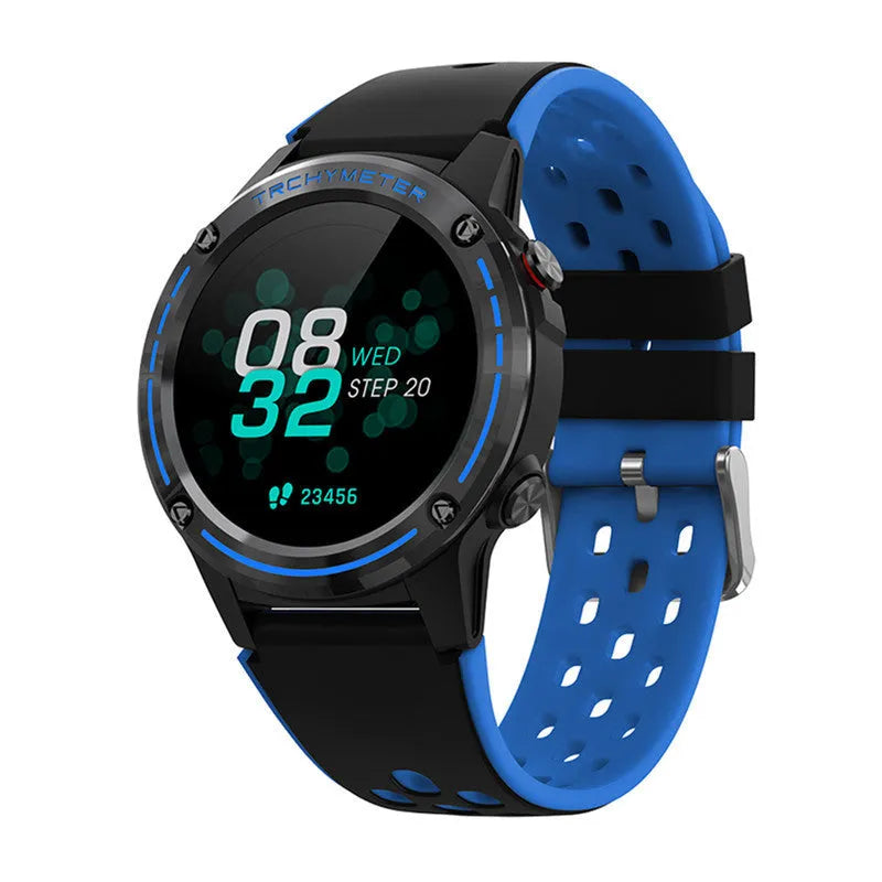 Sports smart watch with 1.3 inch touch screen and silicone wrist strap in four colour options