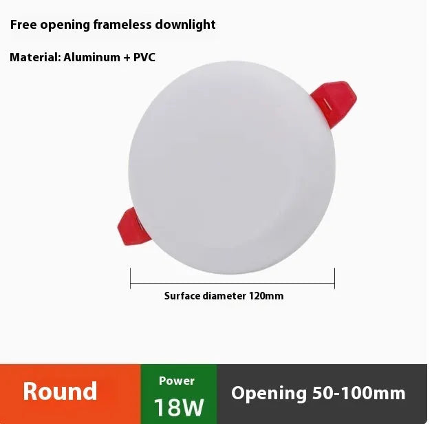 Ultra-thin aluminium LED panel light fitting in Circle and Square shape options