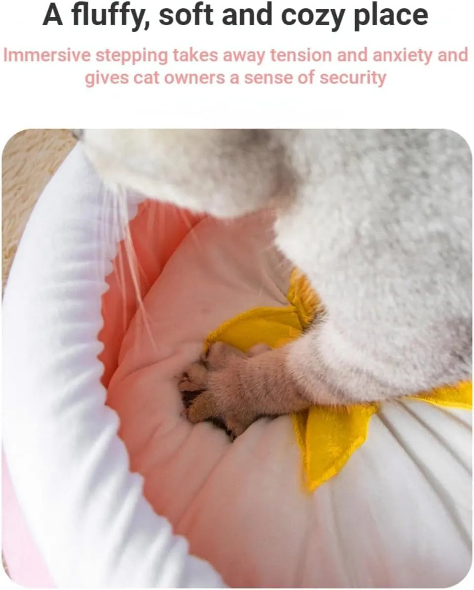 Honey pot shaped cat sofa bed with removable pad in soft fabric for small pets