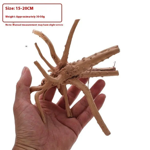 Xiaoqi root wood aquarium decoration ornament on a white background