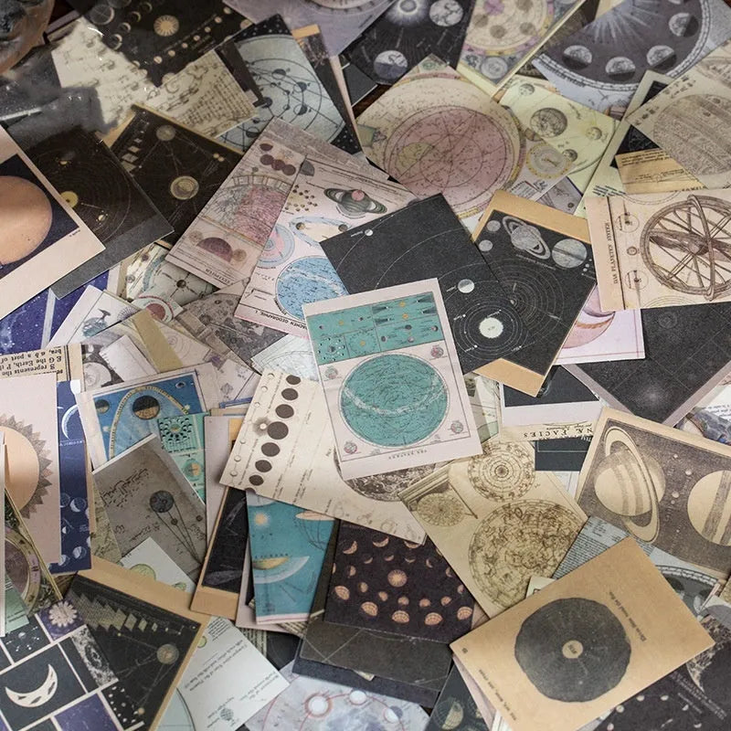 Retro style boxed material stickers pack showing 320 pieces with double gummed Japanese paper construction