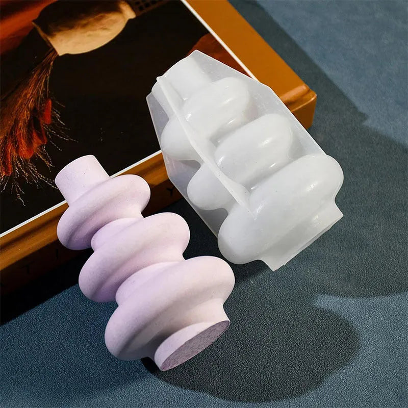 Three layer circular vase silicone mould for resin crafts and baking in large and small sizes