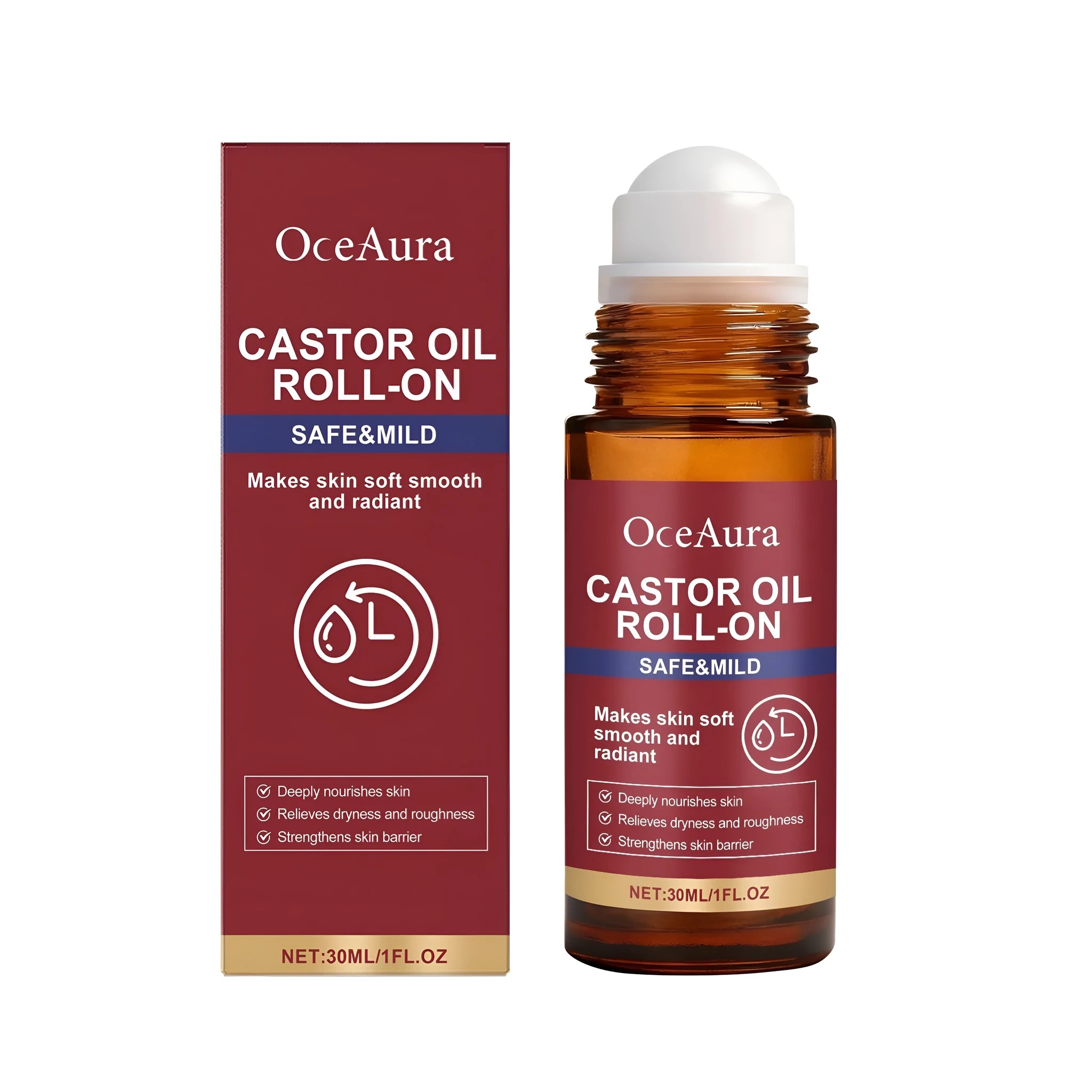 Castor oil moisturising ball 30ml with collagen and glycerin for face and body