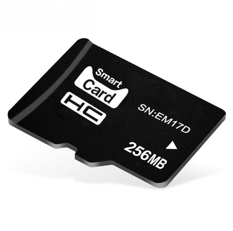 A 256MB TF series memory card with dimensions 11mm by 15mm.