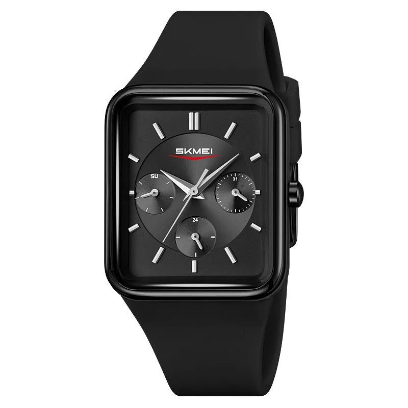 Square digital sports watch for girls with silicone strap in multiple colours